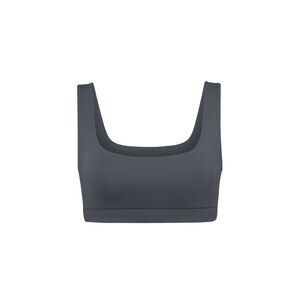 SKIMS Swim Tank Bikini Top Gunmetal Size M NWOT Sculpting Minimalist Swimwear